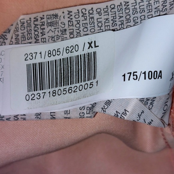 Zara Basic Oversized Peach Tencel Button Down Shirt Women XL Roll Tab Sleeves - Picture 8 of 10